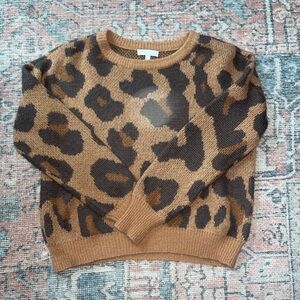 Gianni Bini Leopard Pattern Sweater - Brown and Black girls size Large